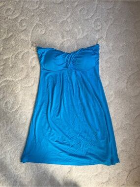 Strapless Blue Summer Dress